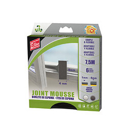 Joint mousse pvc adhésif noir 7,5m