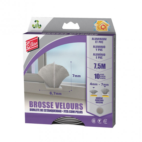Joint brosse adhésif gris 7.5m