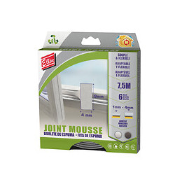 Joint mousse pvc adhésif blanc 7,5m