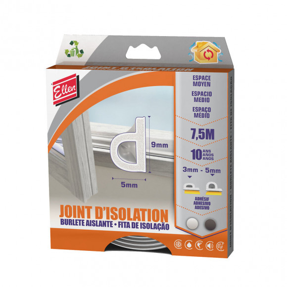 Joint adhésif 3-5mm blanc 7,5m