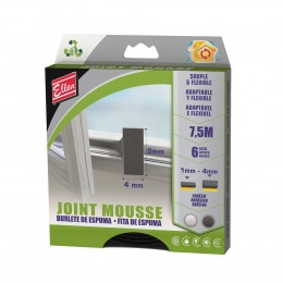 Joint mousse pvc adhésif noir 7,5m