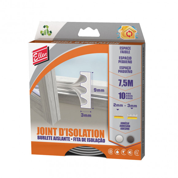 Joint adhésif 1-3mm blanc 7,5m