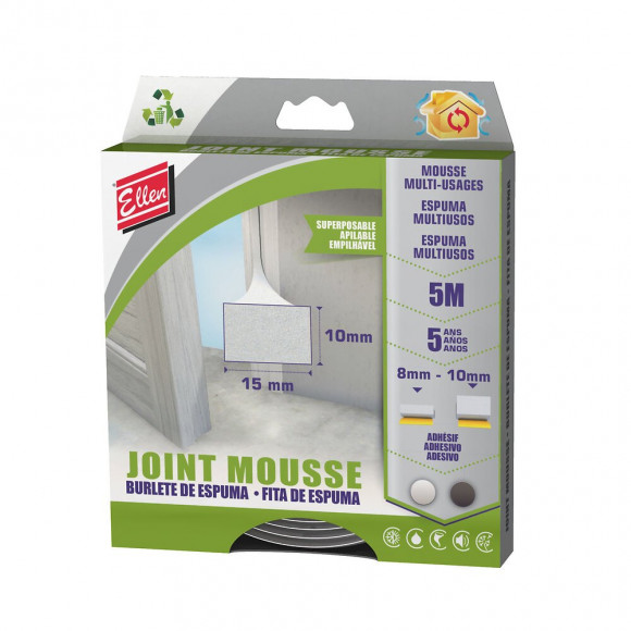 Joint mousse grand espace blanc 5m