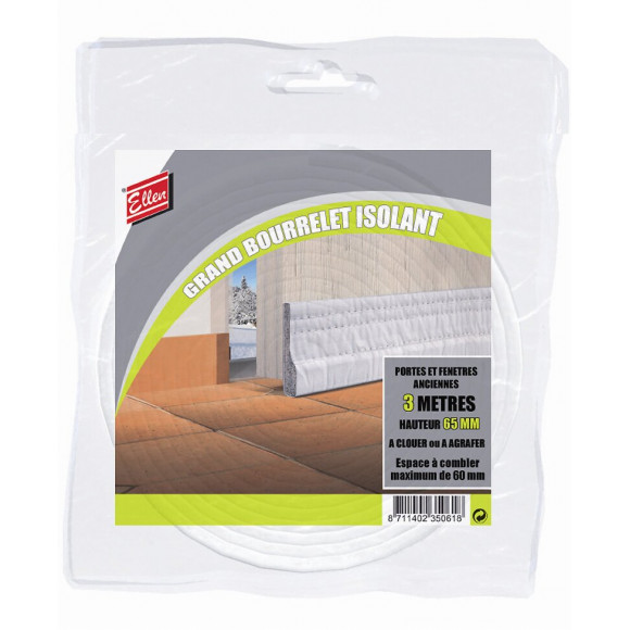 Joint bourrelet blanc 3m x 60mm