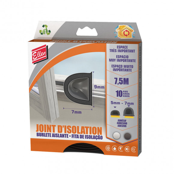 Joint adhésif 5-7mm noir 7,5m