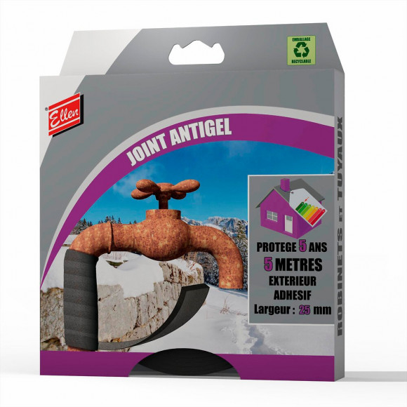 Joint mousse ext adhésif gris 5m