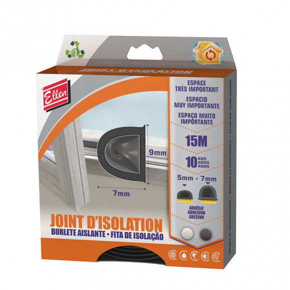 Joint adhésif 5-7mm noir 15m