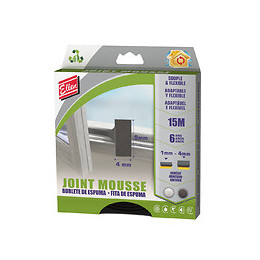 Joint mousse pvc adhésif noir 15m