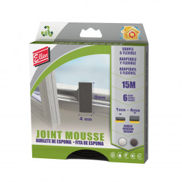 Joint mousse pvc adhésif noir 15m