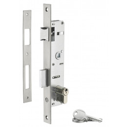 Serrure encastrer axe 21mm entraxe 70mm cylindre réversible 3 clés