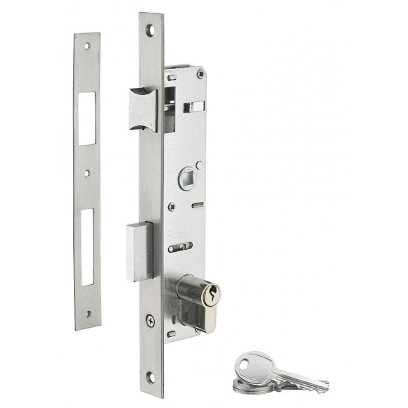 Serrure encastrer axe 21mm entraxe 70mm cylindre réversible 3 clés