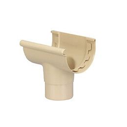 Naissance centrale gouttière PVC demi-ronde 25 couleur sable