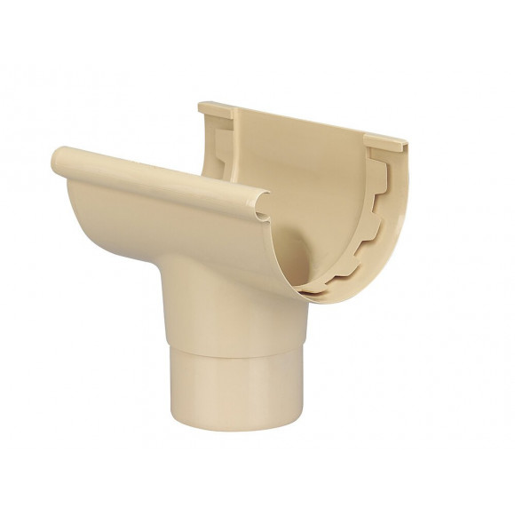Naissance centrale gouttière PVC demi-ronde 25 couleur sable