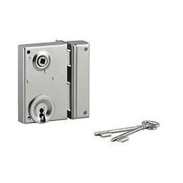 Serrure grille 70x110mm pêne dormant 1/2 tour 2 clés droite