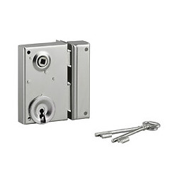 Serrure grille 70x110mm pêne dormant 1/2 tour 2 clés droite