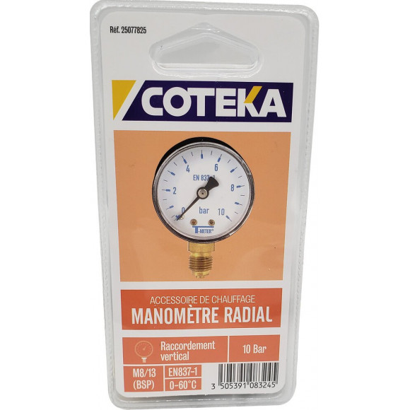 Manomètre radial mâle 8x13