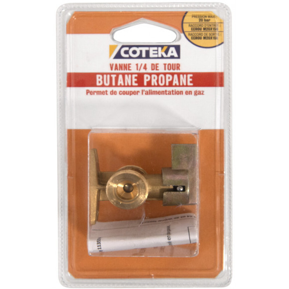 Vanne d'arrêt 1/4 de tour butane propane