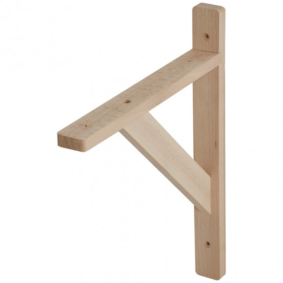 Equerre décorative hêtre brut 25x30cm