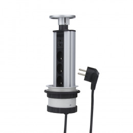 Bloc encastrable vertical 3 prises 2 USB