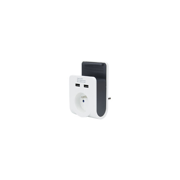 Prise support 2USB 1X16 blanc