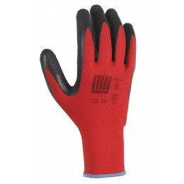 Gants tous travaux rouge noir cross T8 GESTE PRO