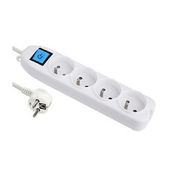 Bloc multiprises 4 prises avec terre blanc