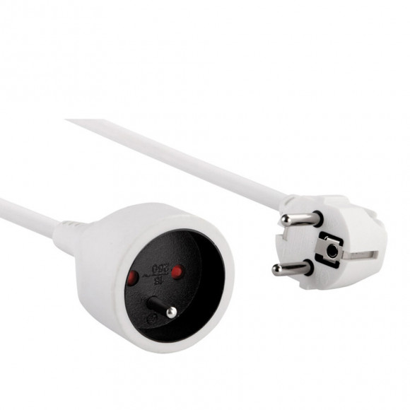 Prolongateur 10/16 à longueur 5m blanc