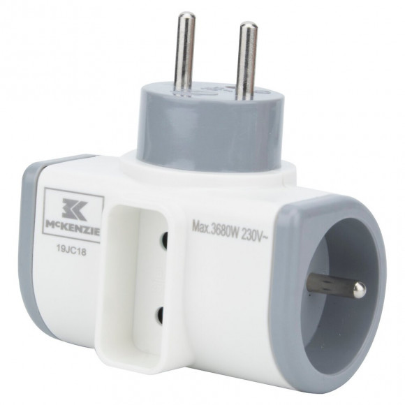 Multiprise 2x16A 1x6A gris