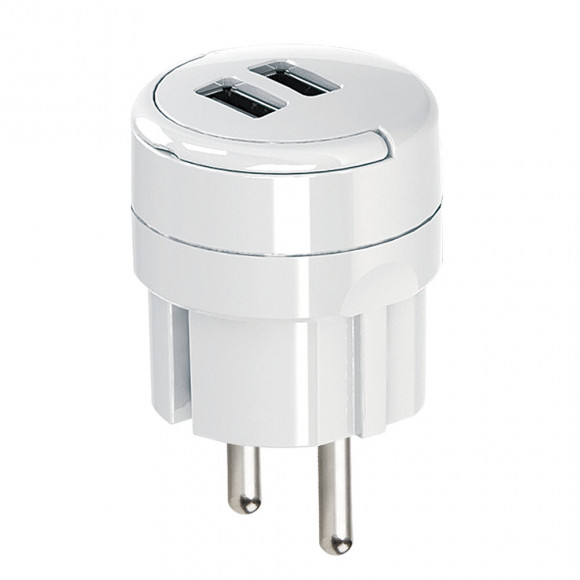 Prise compacte USB 2 ports 2.4A