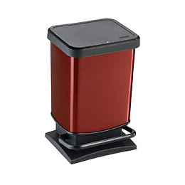 Poubelle de cuisine pédale 20L rouge, Rotho