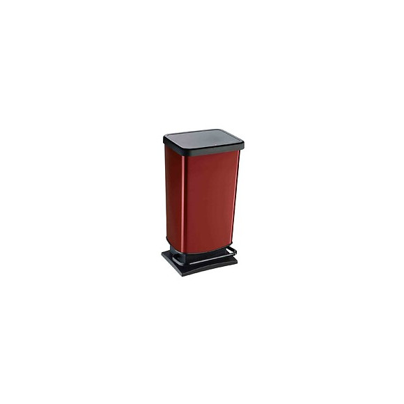 Poubelle de cuisine pédale 40L rouge, Rotho