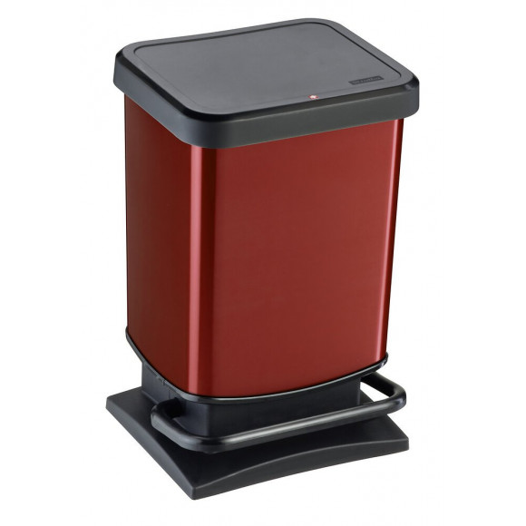 Poubelle de cuisine pédale 20L rouge, Rotho