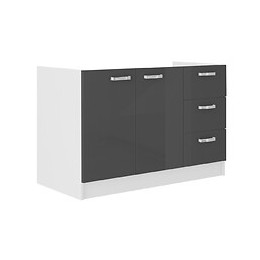 Meuble sous évier 120 gris 16mm soft close