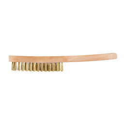 Brosse manche en bois, fil laiton