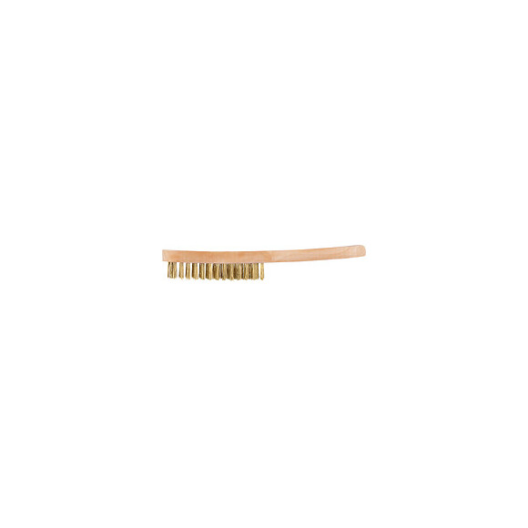 Brosse manche en bois, fil laiton