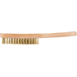 Brosse manche en bois, fil laiton