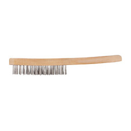 Brosse manche en bois, fil inox