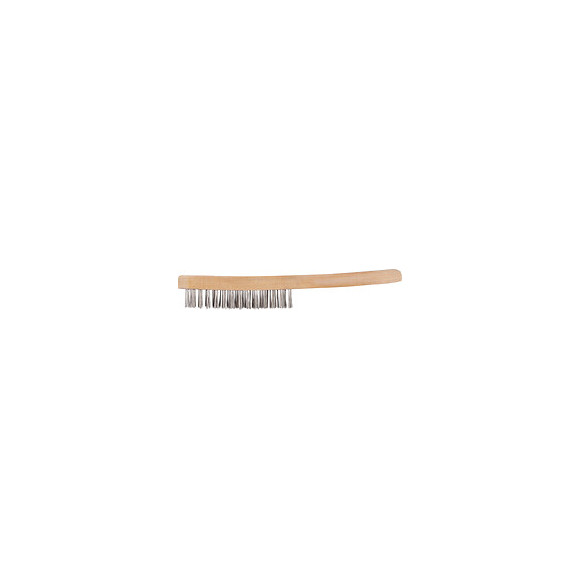 Brosse manche en bois, fil inox