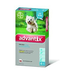 Antiparasitaire externe pour chiens Advantix petit chien de 4à10kg x4