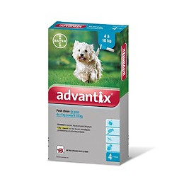 Antiparasitaire externe pour chiens Advantix petit chien de 4à10kg x4