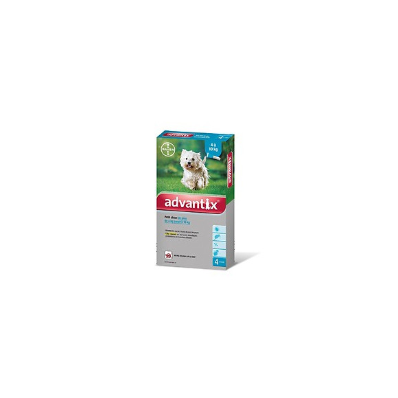 Antiparasitaire externe pour chiens Advantix petit chien de 4à10kg x4