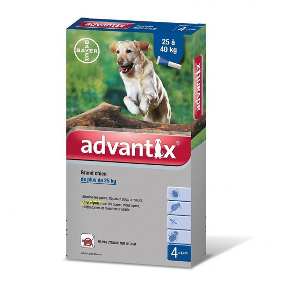 Antiparasitaire externe pour chiens Advantix grand chien de 25à40kg