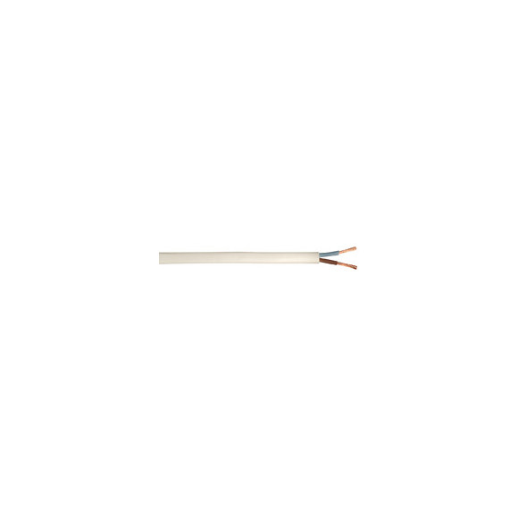 Câble électrique H03WH2-F blanc 2x0.75mm2 - L.5m