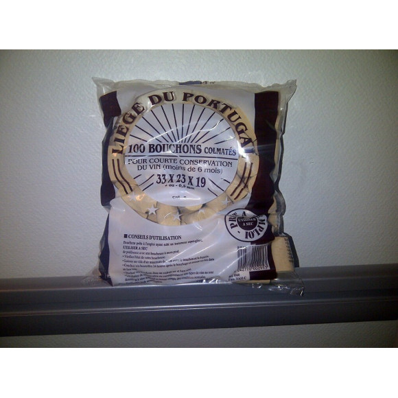 100 bouchons liège colmatés 33x23x19mm catégorie 5