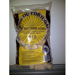 100 bouchons liège naturel 45x24mm catégorie 2