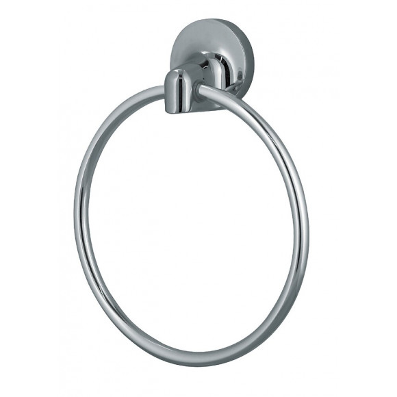Porte-serviette mural Lagune anneau à fixer chromé 16.5cm