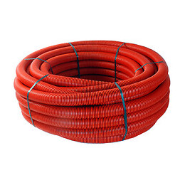 Gaine annelée TPC rouge Couronne DP Diamètre 63 mm Longueur 15 m