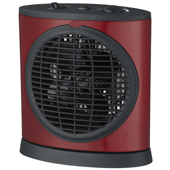 Radiateur soufflant extra-plat oscillant rouge