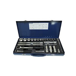 Coffret à douilles 35 pièces chrome-vanadium