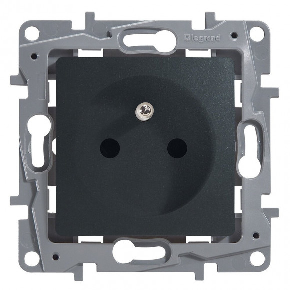 Prise de courant avec terre Niloé - Legrand - enjoliveur fonte